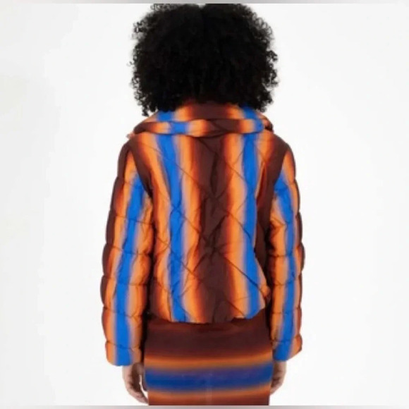 Find Me Now Aurora Puffer Copper Gradient Zip- Up Boxy Tencel Jacket Size XL/XXL - Picture 2 of 16